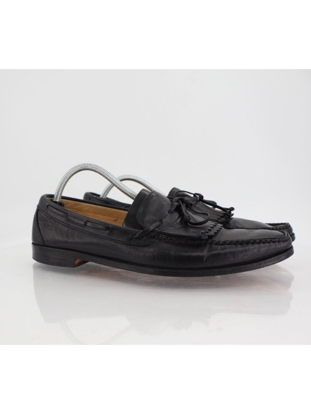 Allen Edmonds Alton Loafers Men's Size 11.5 B Black Leather Kittie Bow Tie Shoe